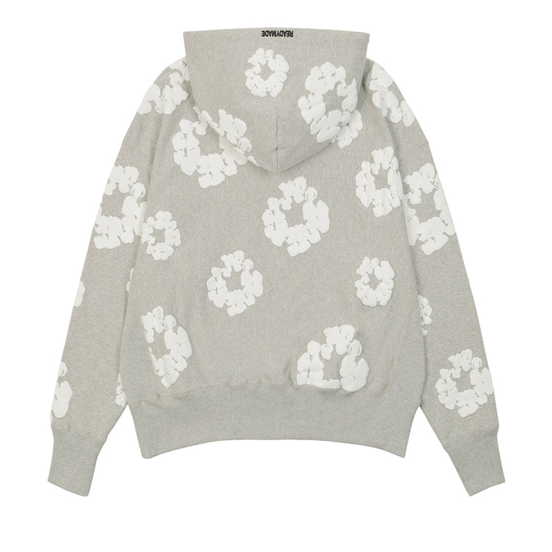 Readymade READYMADE x Denim Tears Cotton Wreath Hoodie 'Gray/White' outlook