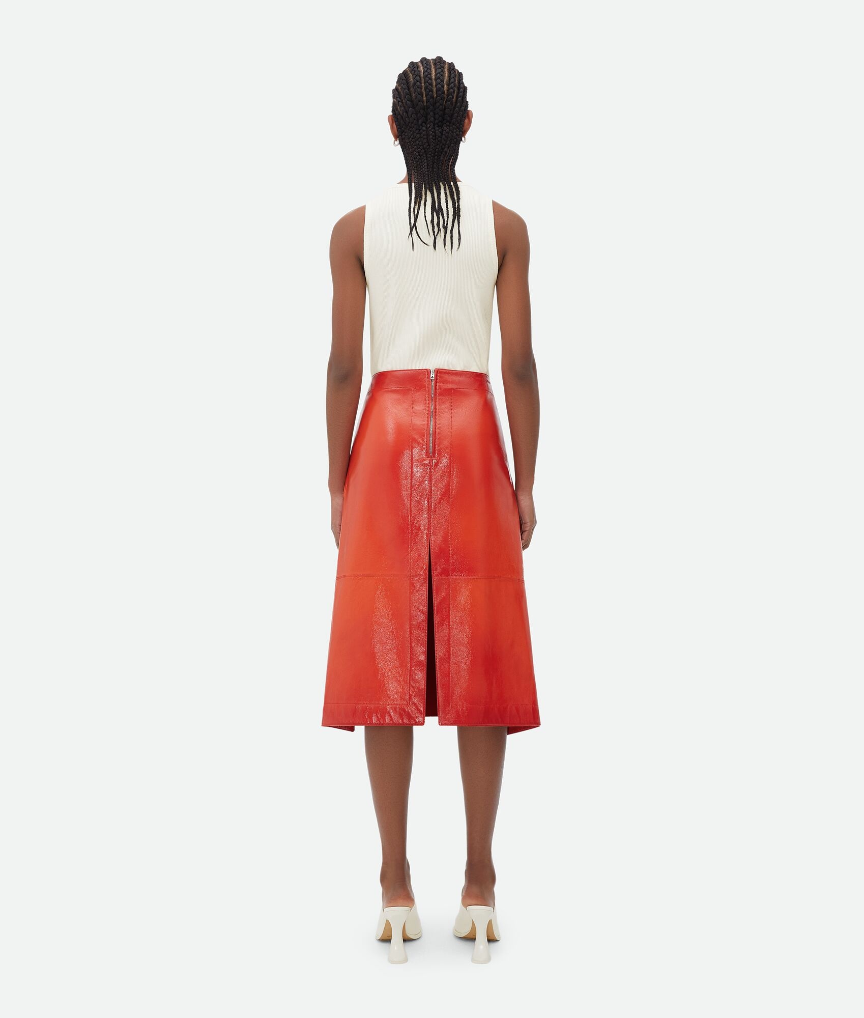 Leather Wrapped Skirt With Degradé Effect - 3