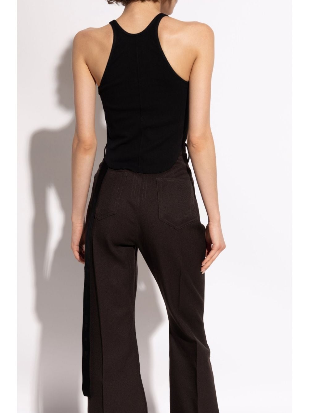 asymmetric cotton cropped top - 4