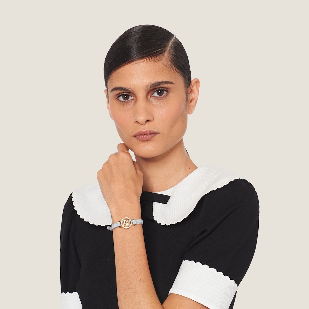 Madras leather bracelet - 1