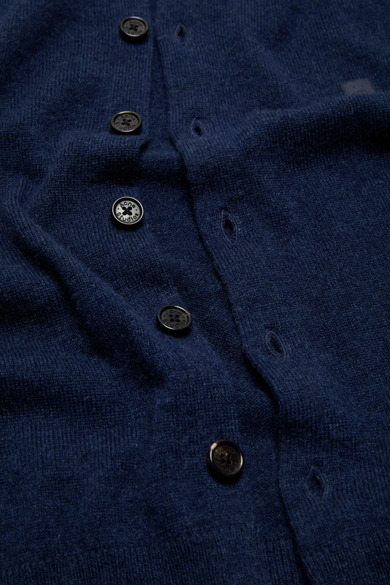 Fitted cardigan - yak wool - Navy melange 4