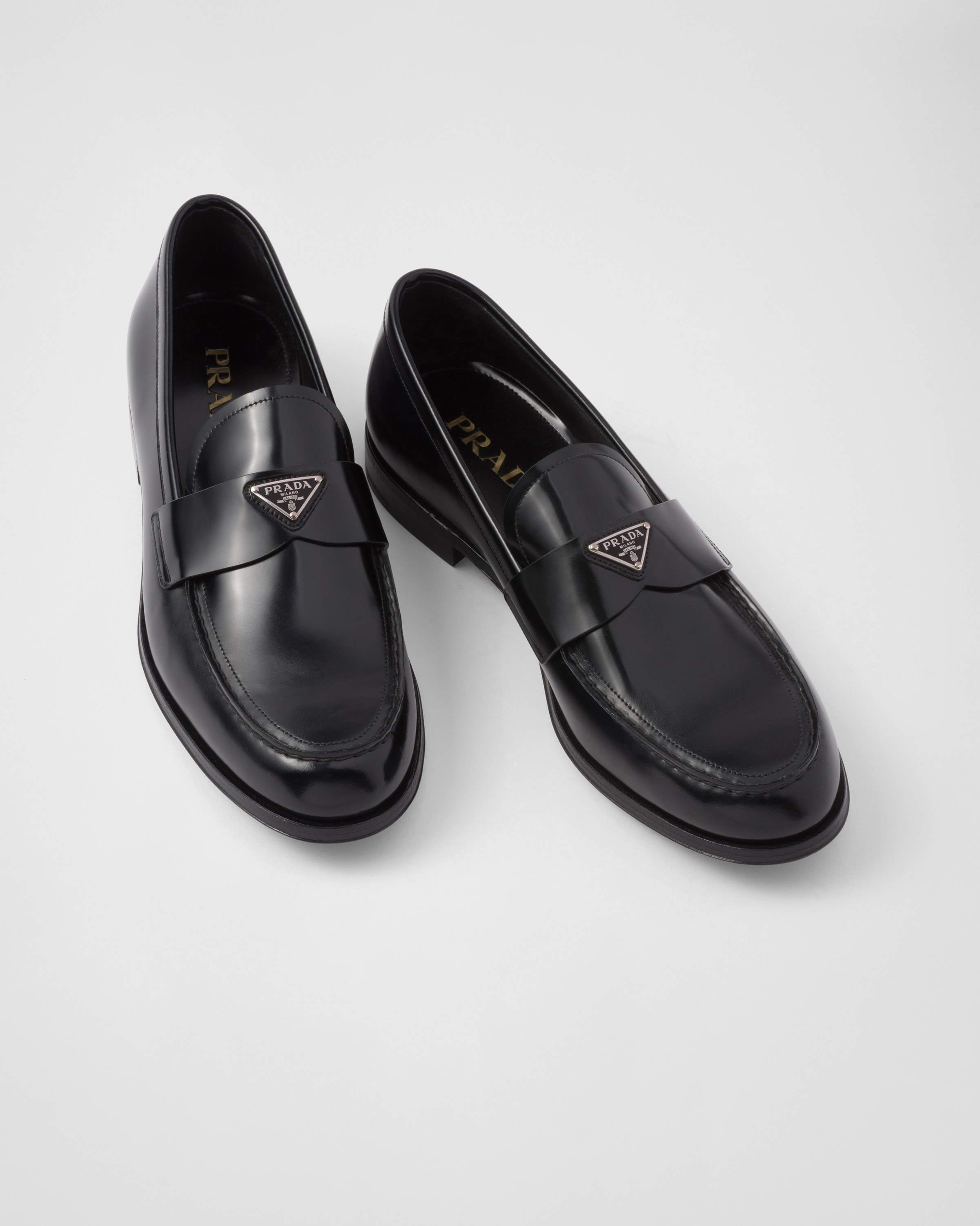 Brushed leather loafers - 4