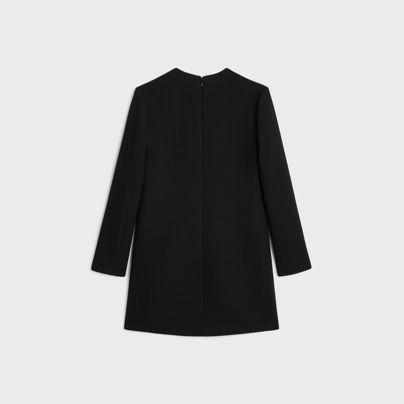 CELINE mini trapeze dress in double faced wool crepe outlook