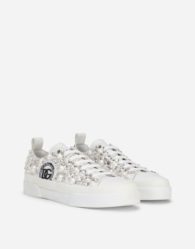 Calfskin nappa Portofino Light sneakers with all-over embroidery - 2