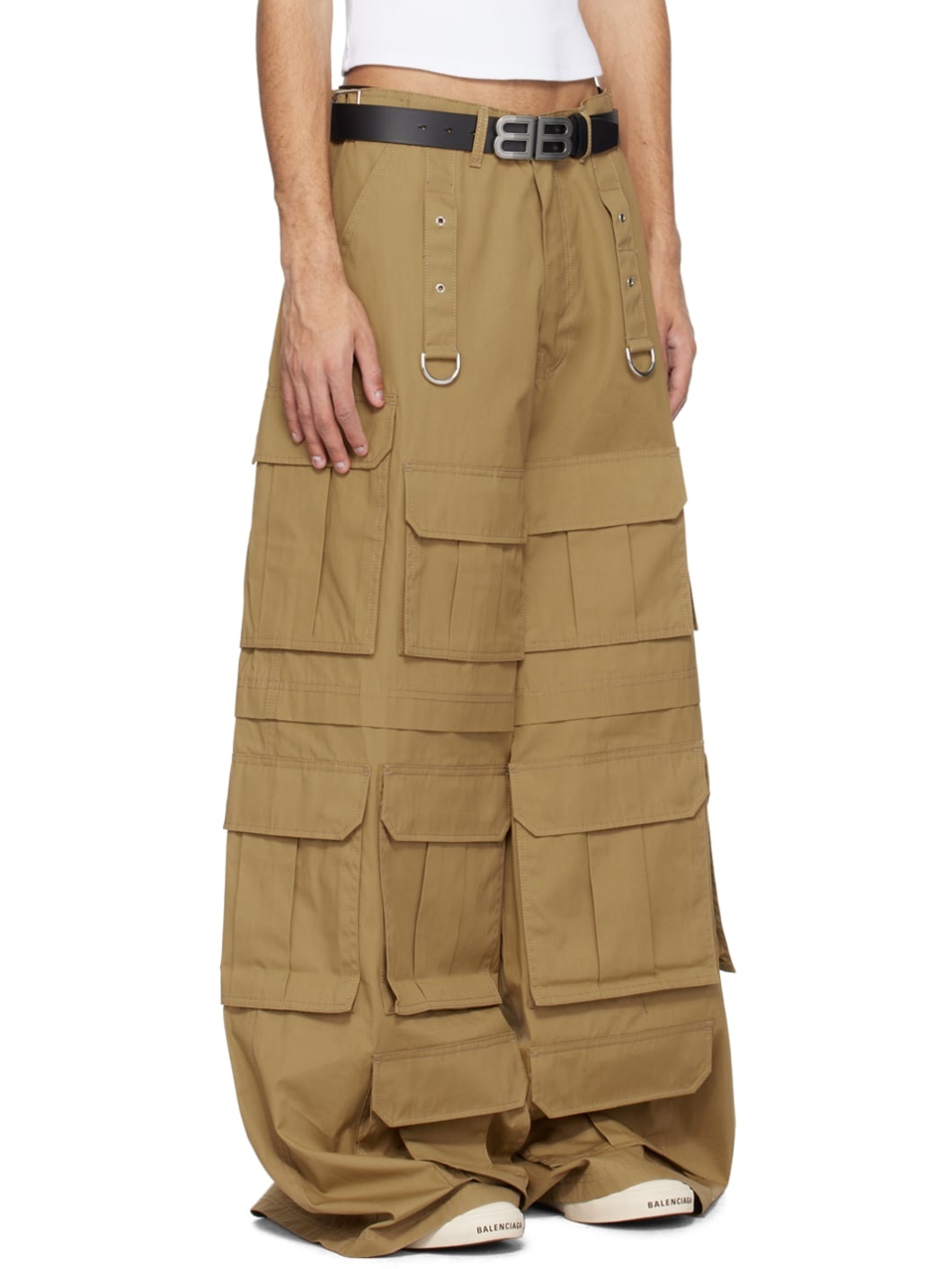 Beige Multipocket Cargo Pants - 2