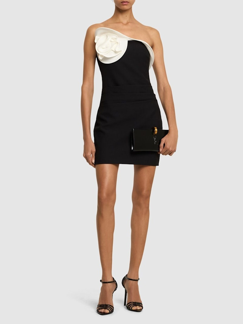 ROLAND MOURET Strapless draped mini dress outlook