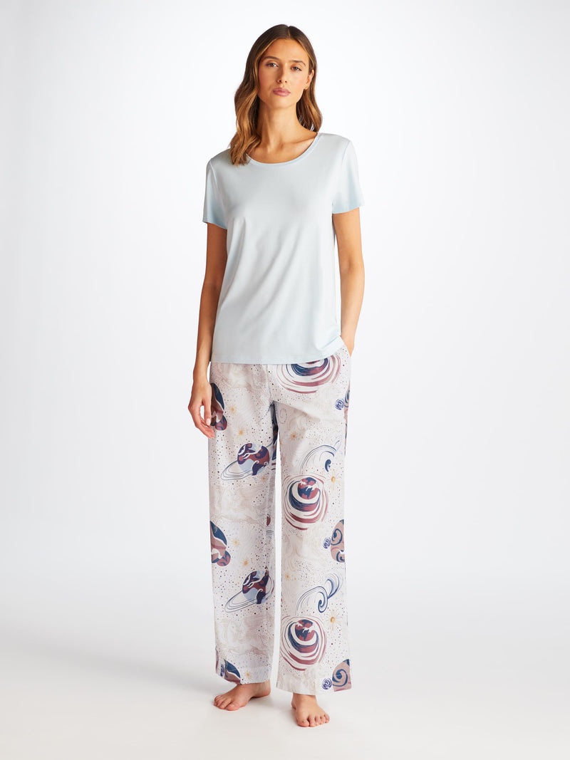 Women's Lounge Pants Ledbury 76 Cotton Batiste White - 3