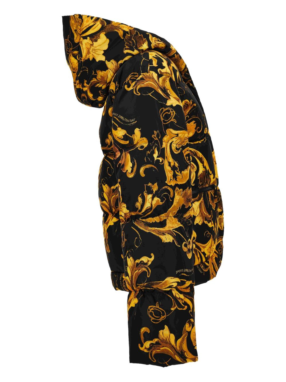 baroque-print hooded puffer jacket - 3
