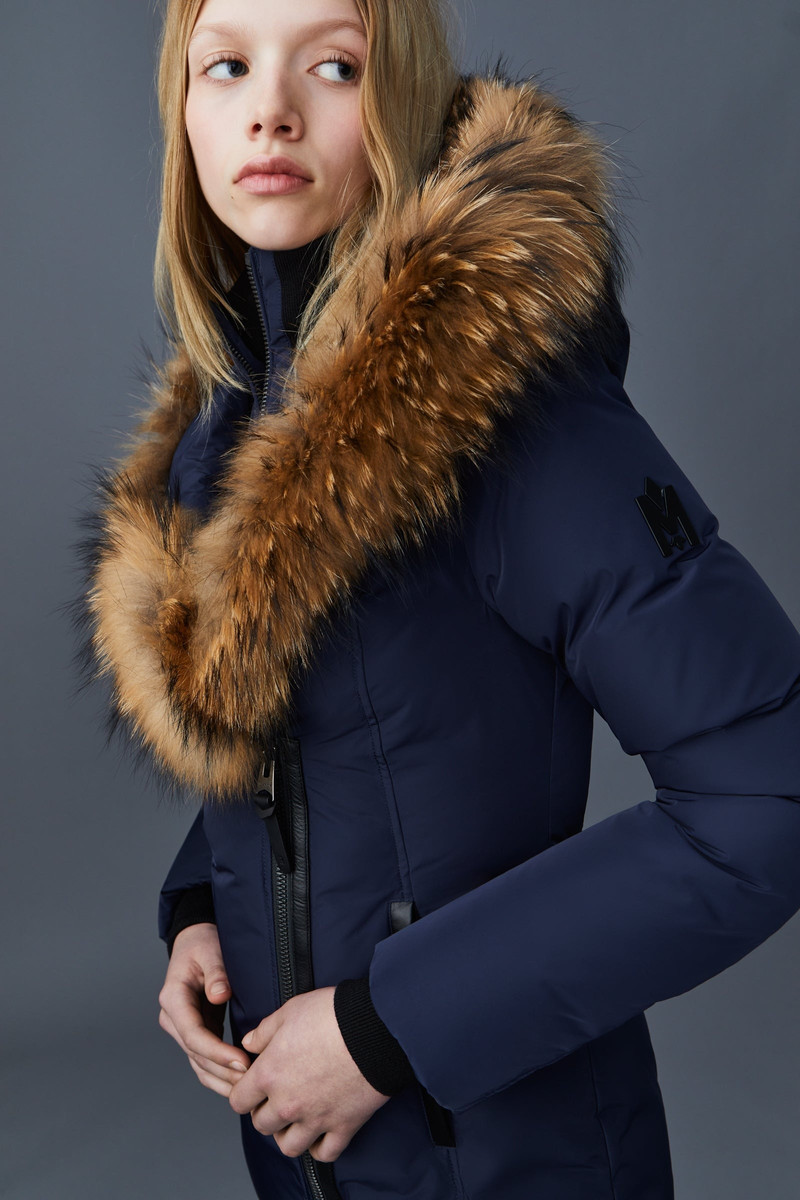 ADALI down coat with natural fur Signature Mackage Collar 5