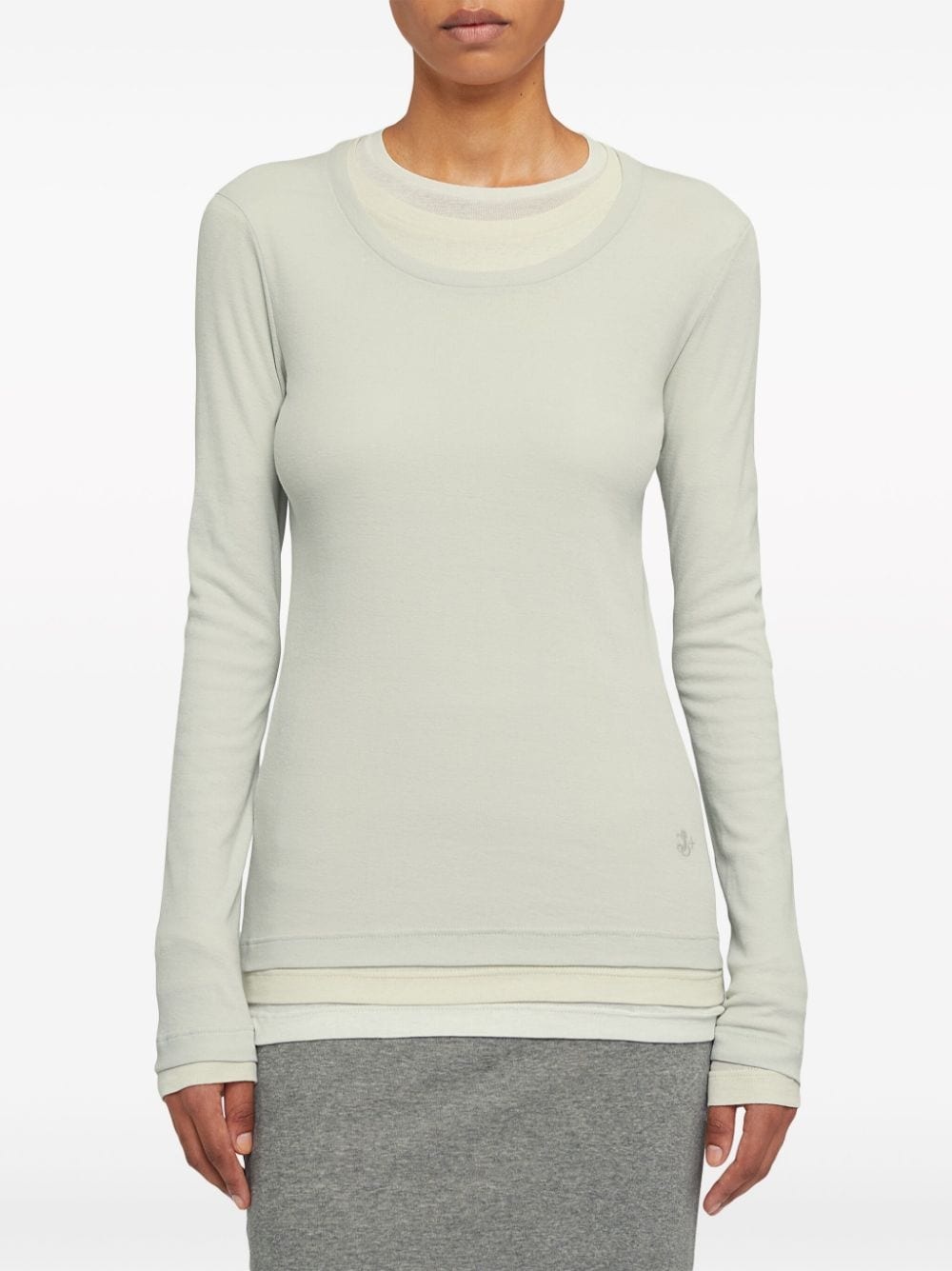 layered cotton T-shirt - 6