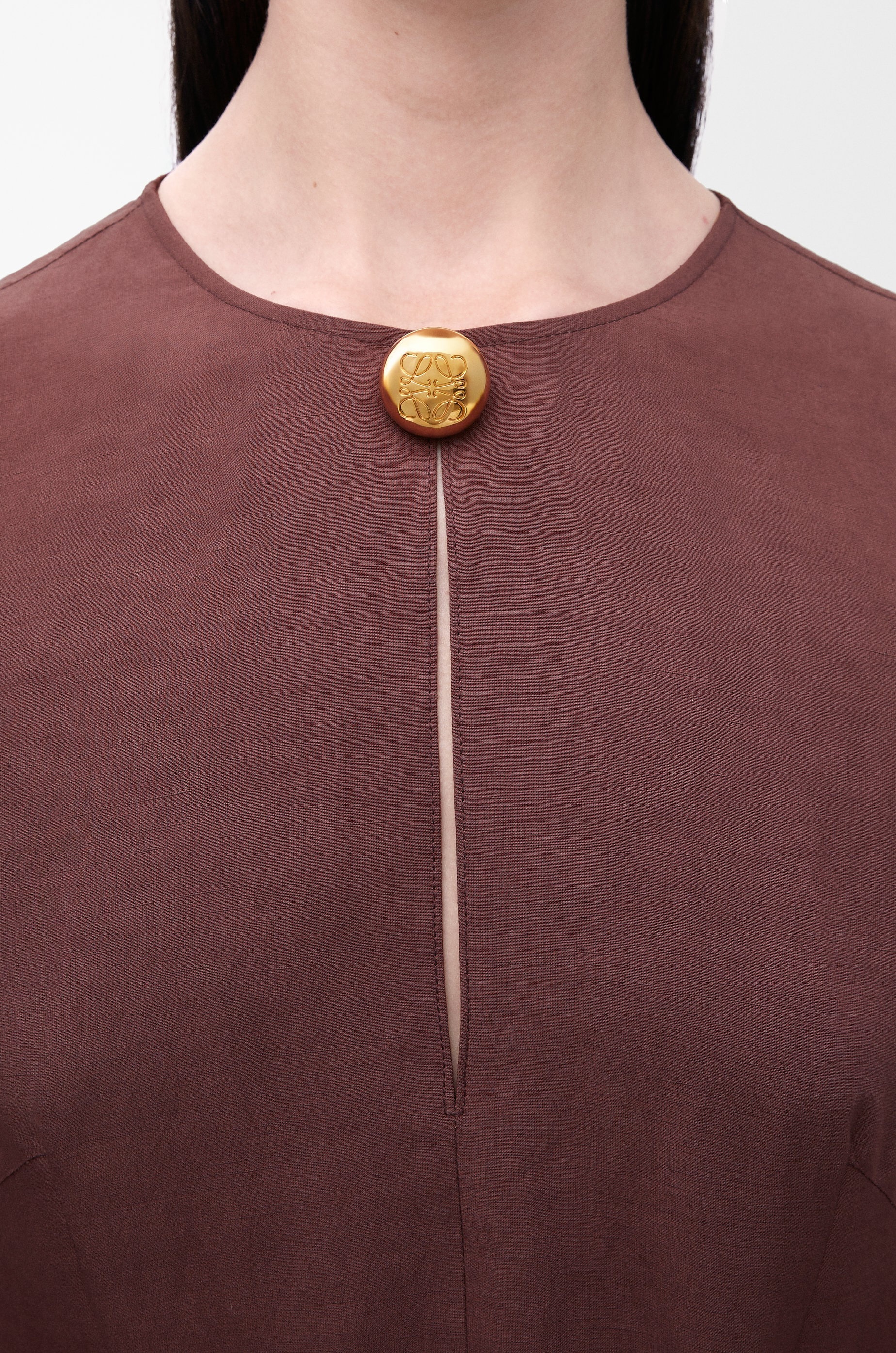 Pebble dress in viscose and linen - 5
