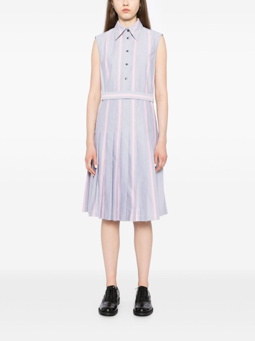 striped belted dress - 2