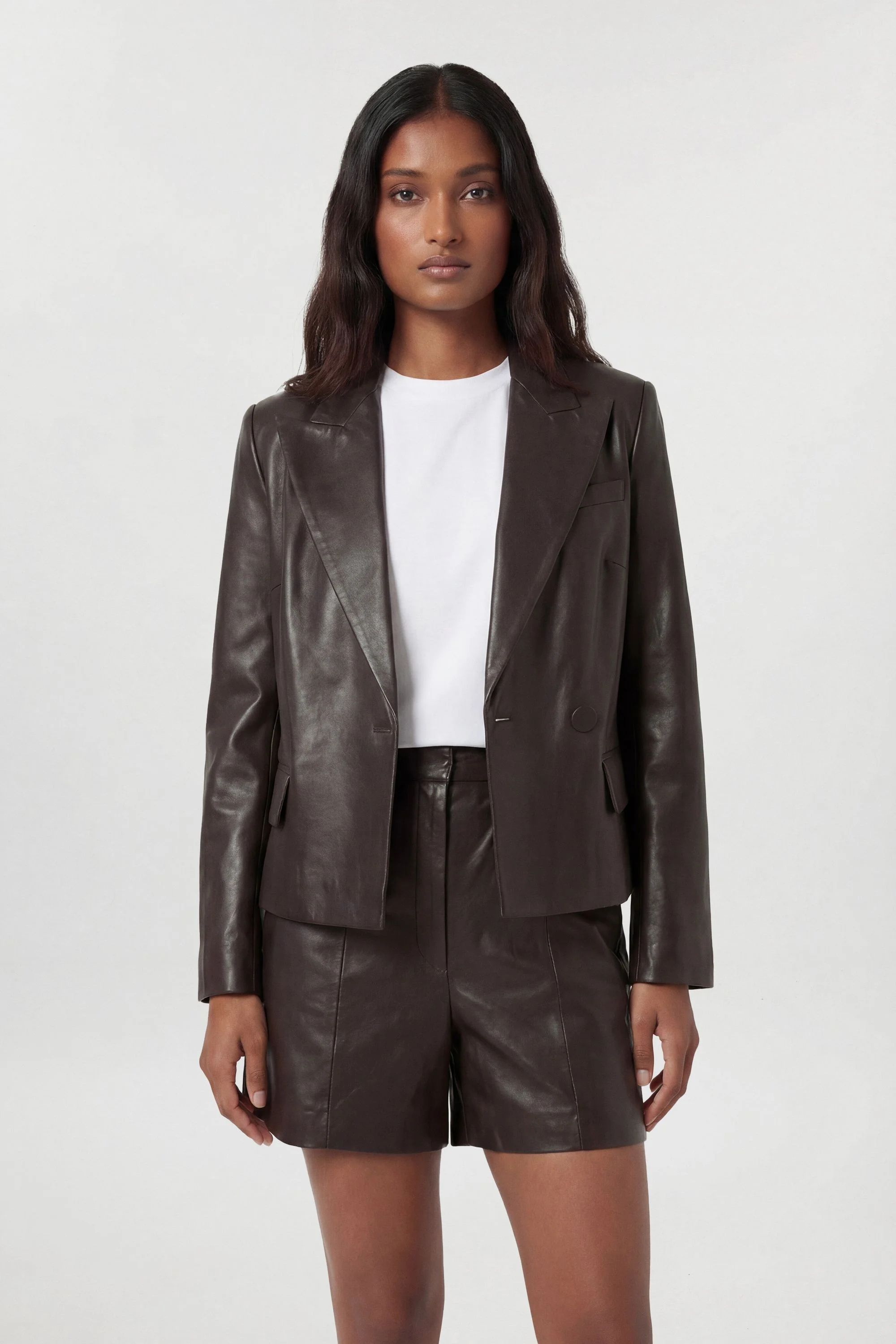 Leather Tailored Blazer - 1
