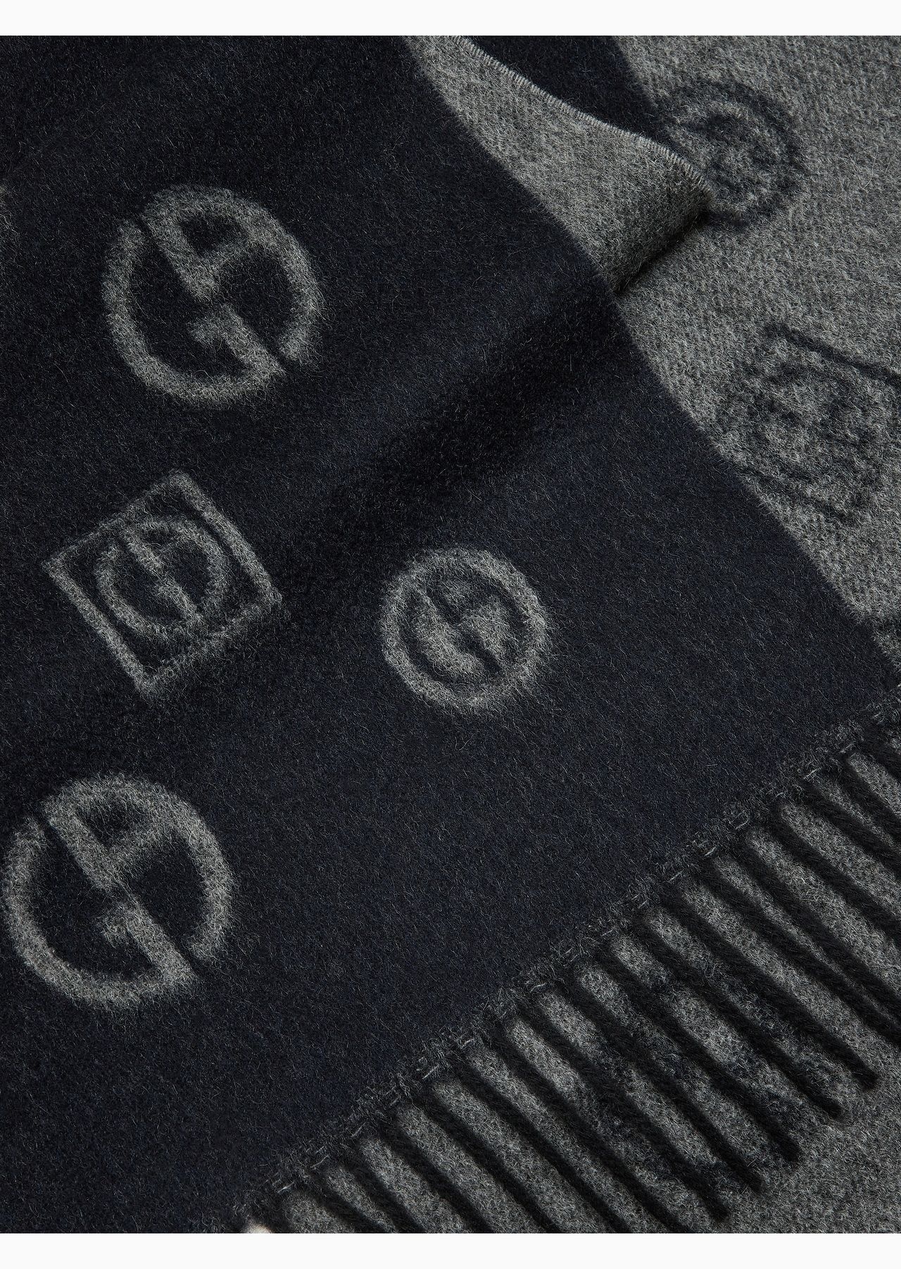 Monogram jacquard cashmere scarf - 2