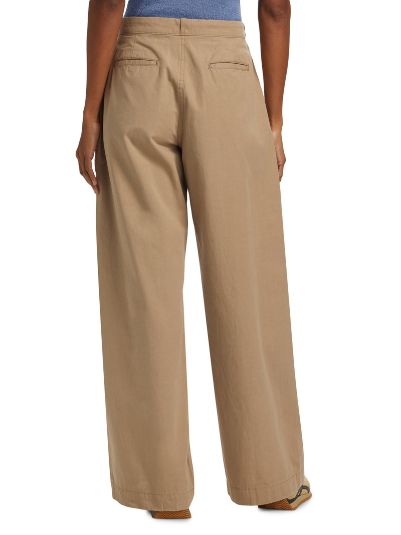 Women's Silvano Cotton Mid-Rise Wide Leg Pants - Khaki 5