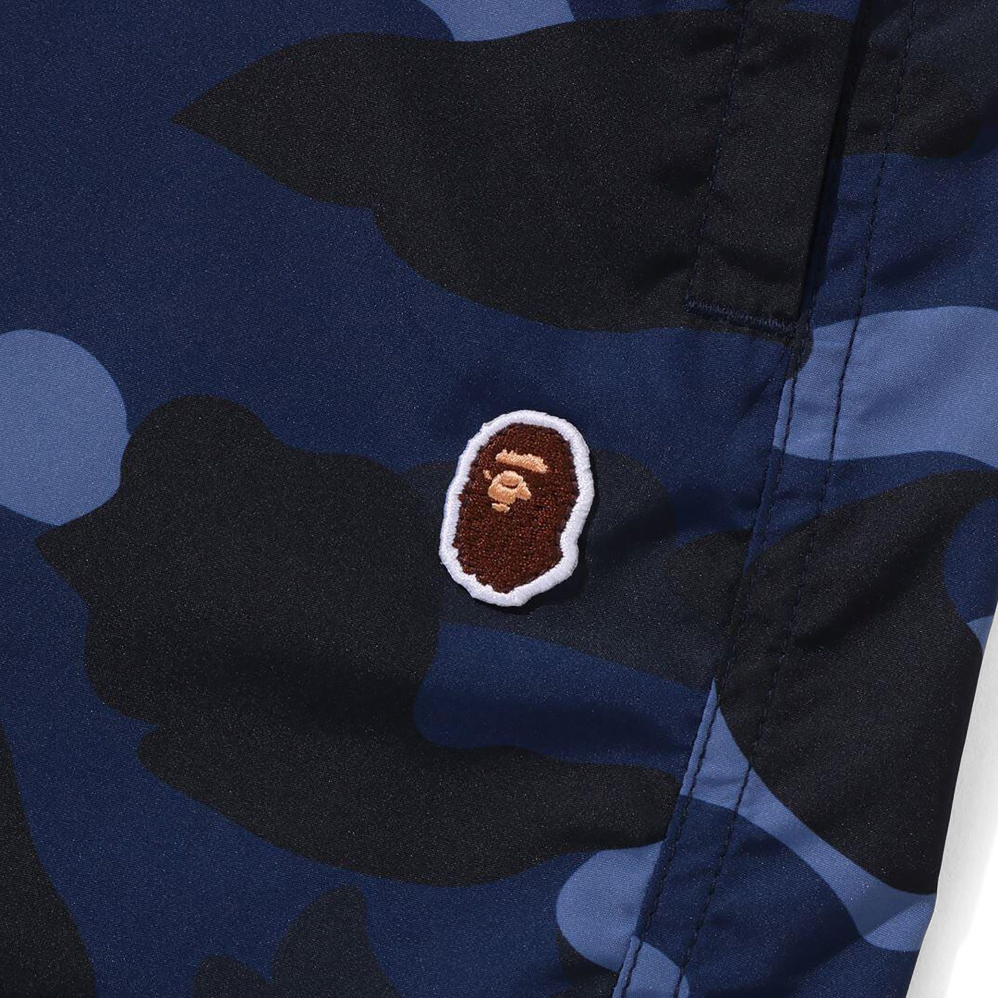 BAPE Color Camo Ape Head One Point Beach Shorts 'Navy' - 3