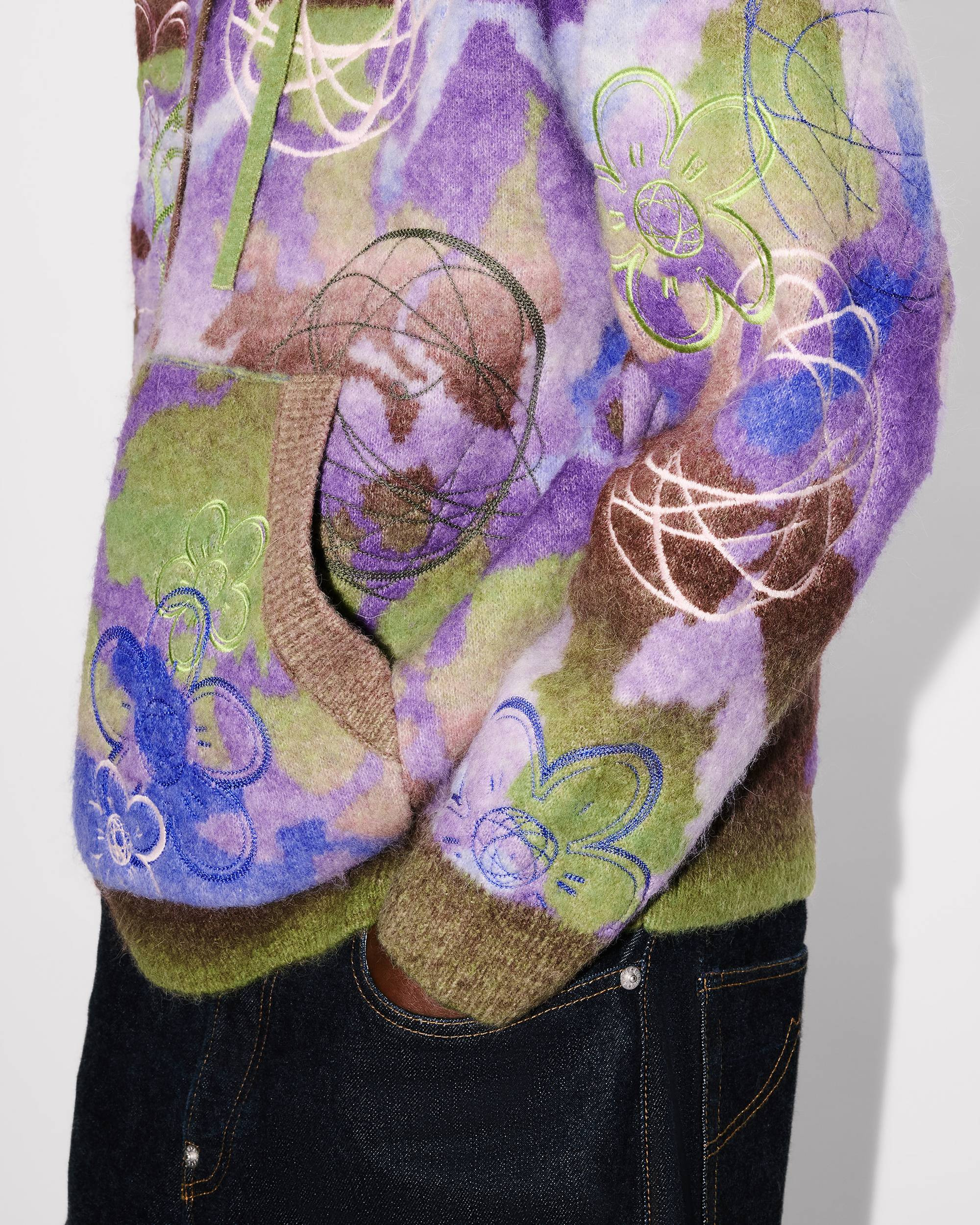'Kenzo x Futura 2000' knitted hoodie in mixed wool - 8