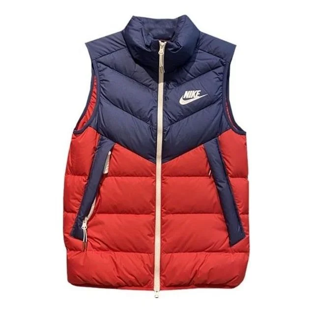 Nike Windproof Warm Stand Collar Down Vest 'Blue Red' DV0757-410 - 1