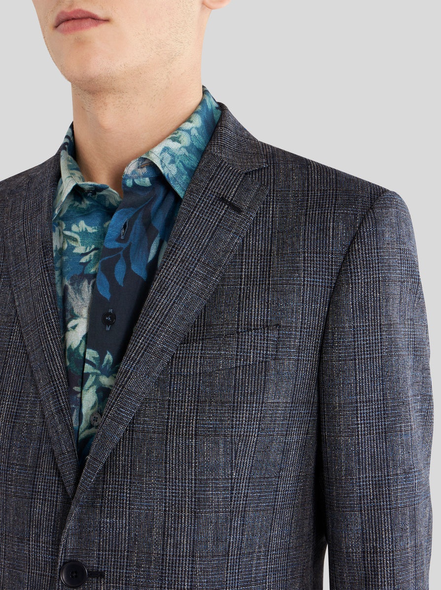 CHECK SUIT IN WOOL, COTTON AND LINEN - 2