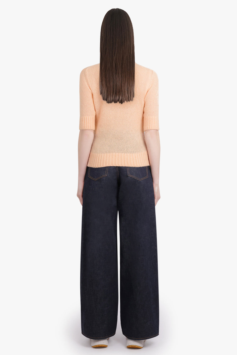 SIGNATURE EMBROIDERY LOGO 3/4 SLEEVE KNIT | PEACH ORANGE - 5
