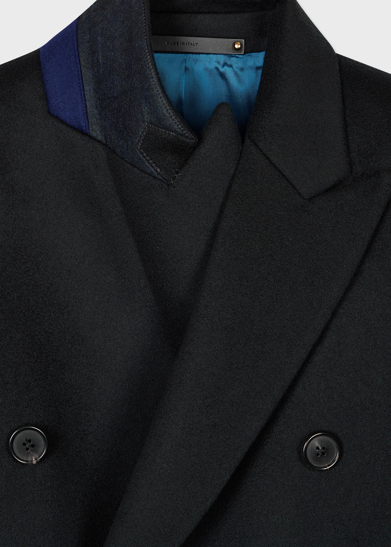 Paul Smith Dark Green Wool-Cashmere Blend Double Breasted Overcoat outlook