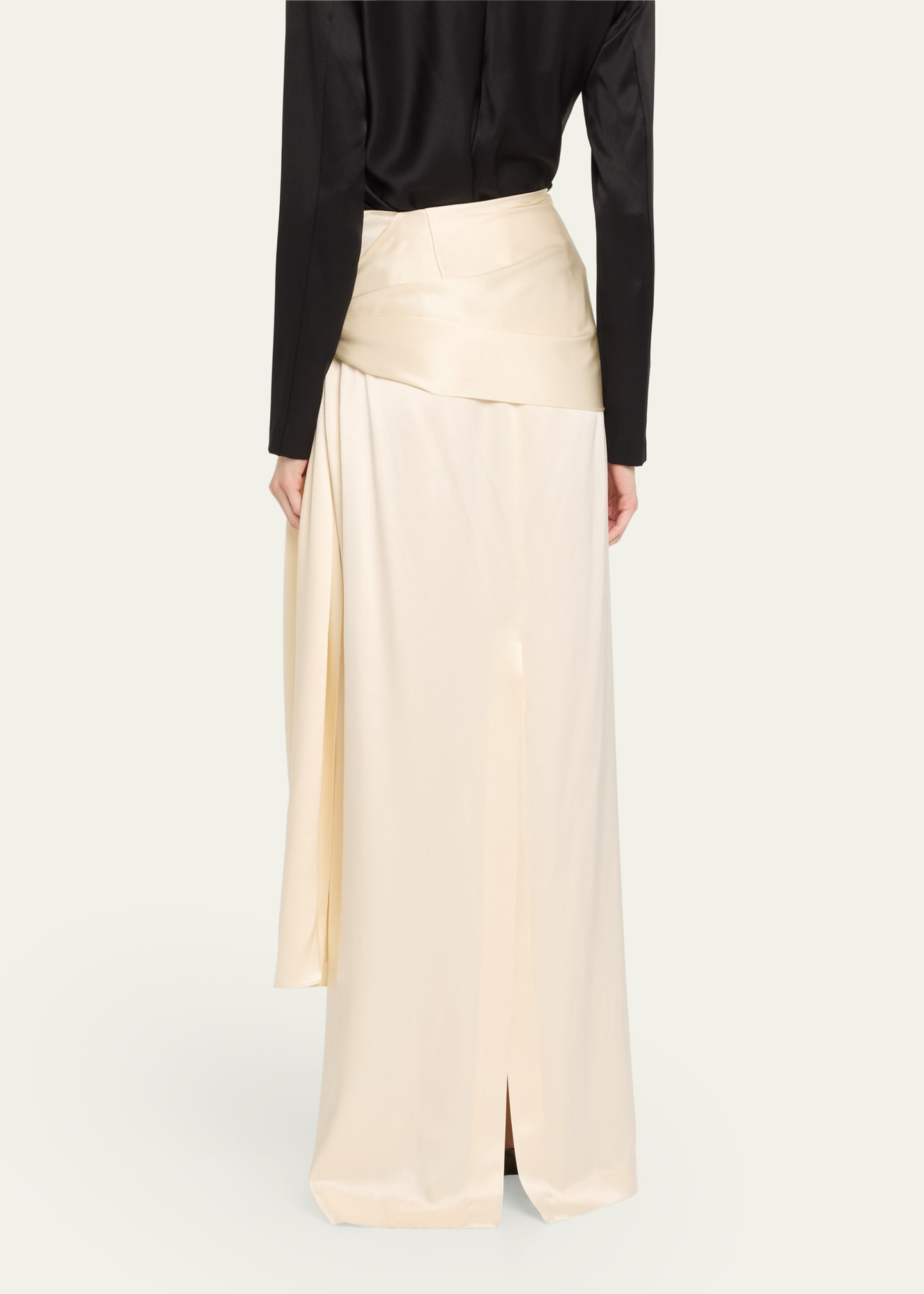 Mila Draped Silk Maxi Skirt - 3