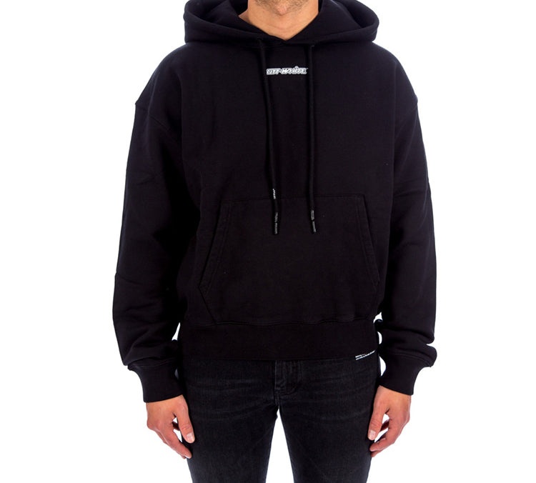 Off-White FW20 Arrows Printing Hooded Pullover Men Black OMBB037E20FLE0021045 - 3