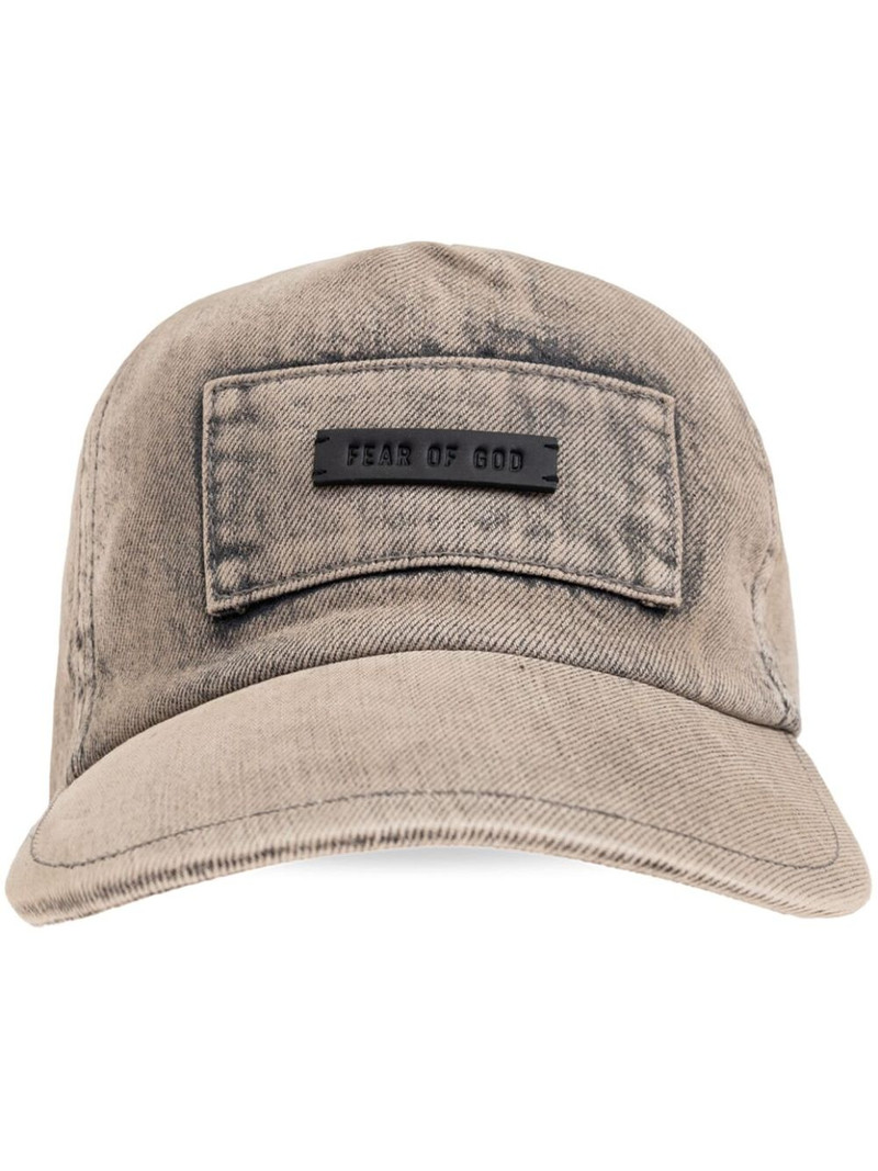 logo-patch denim cap 1