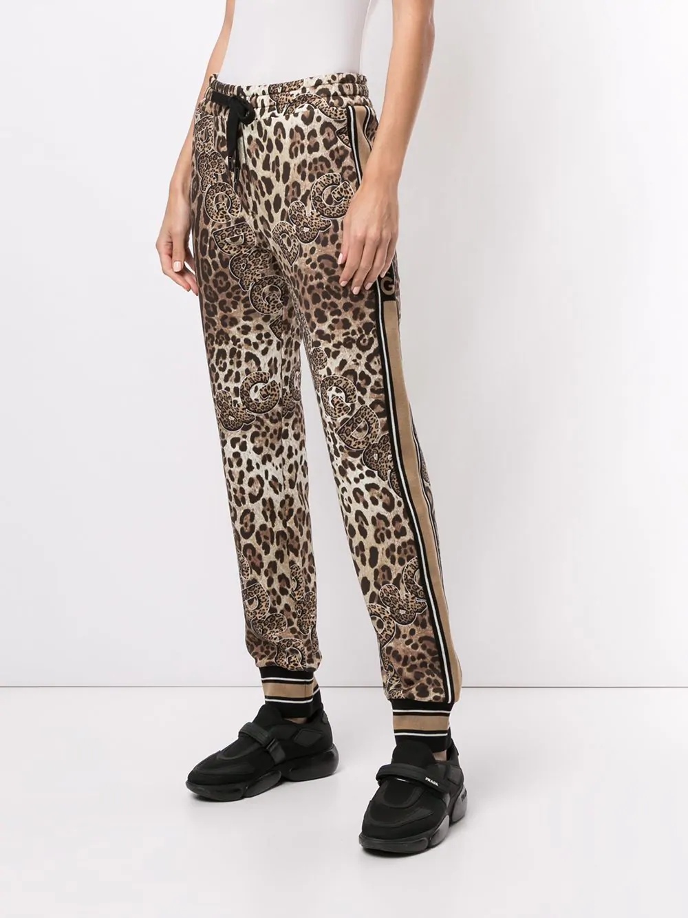 leopard logo print track pants - 3