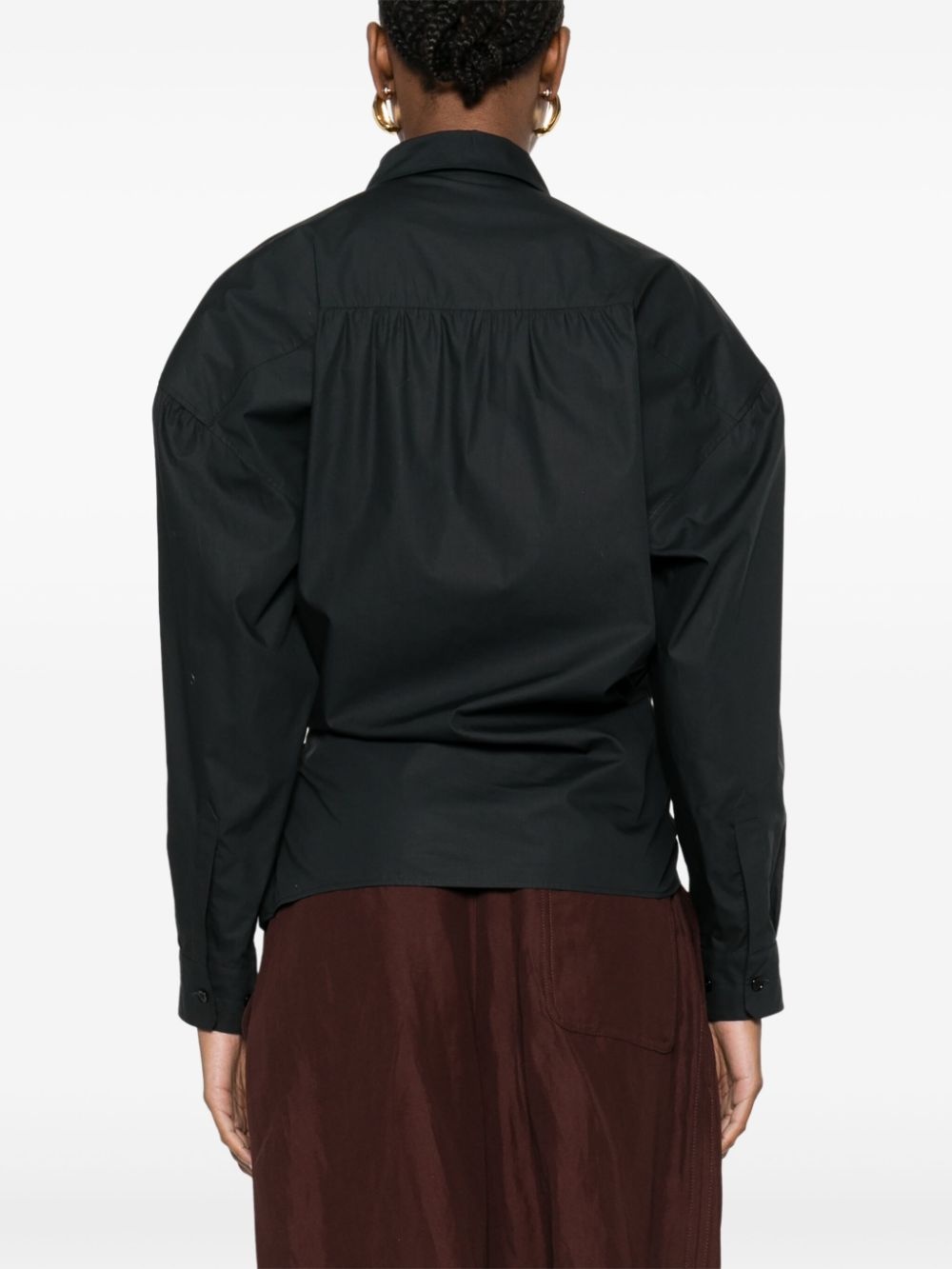 straight-collar twisted shirt - 4