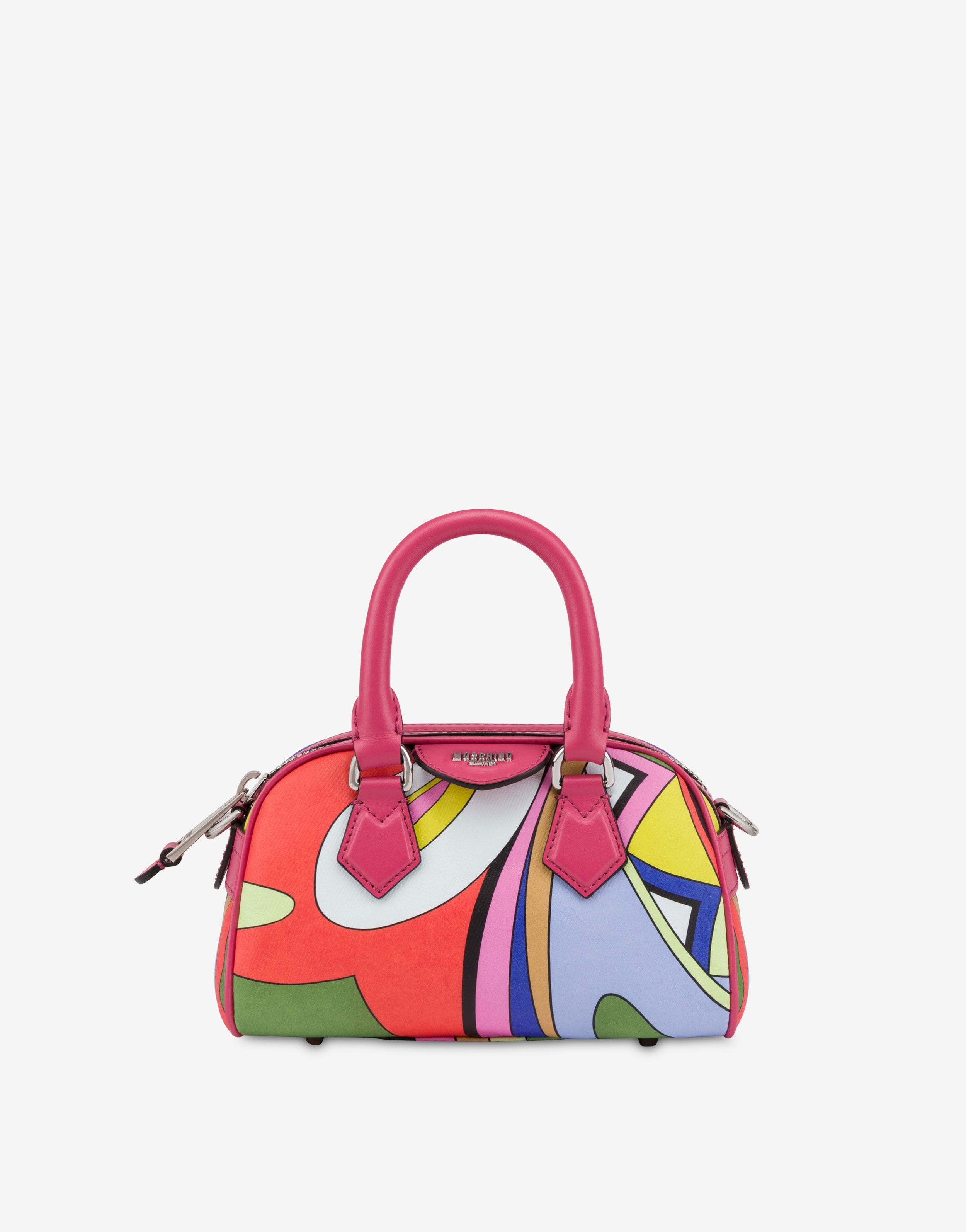 SMALL MULTI-COLOUR PRINT CANVAS BOWLING BAG - 1