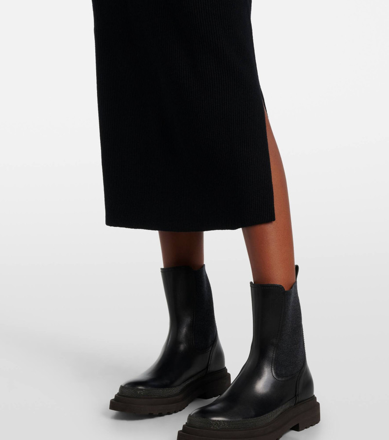 Wool, cashmere and silk midi skirt 5