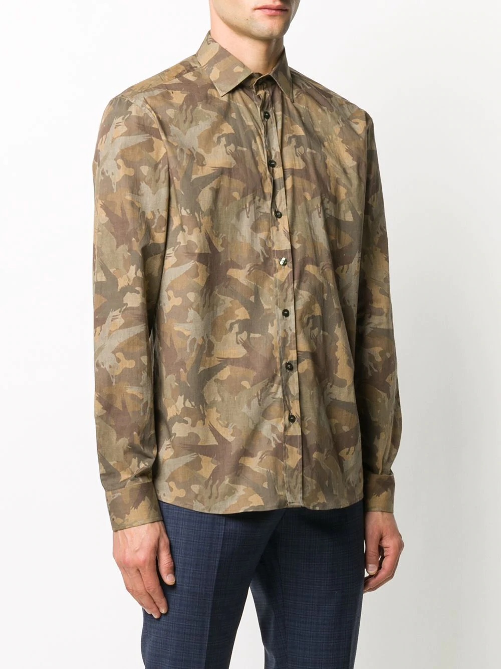 camouflage-print long-sleeved shirt  - 3