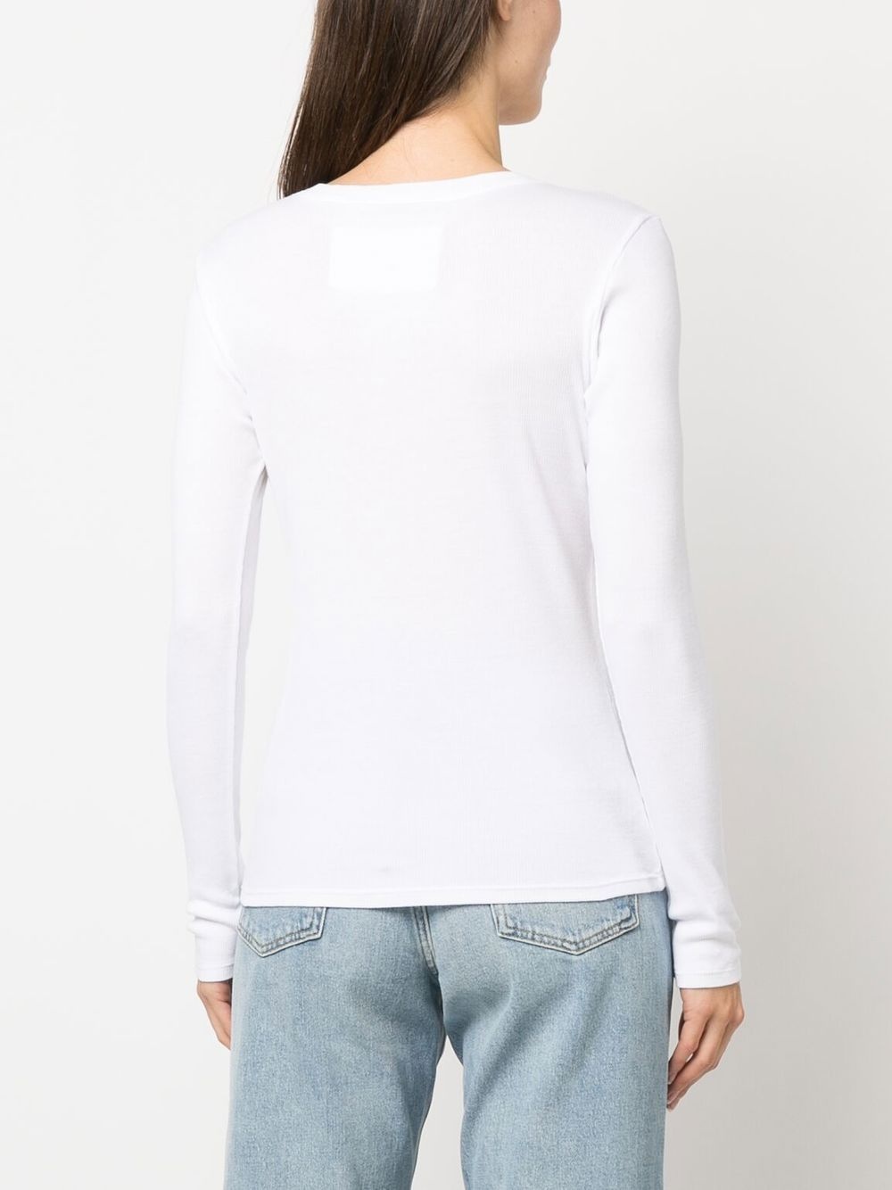 button-front long-sleeved T-shirt - 4