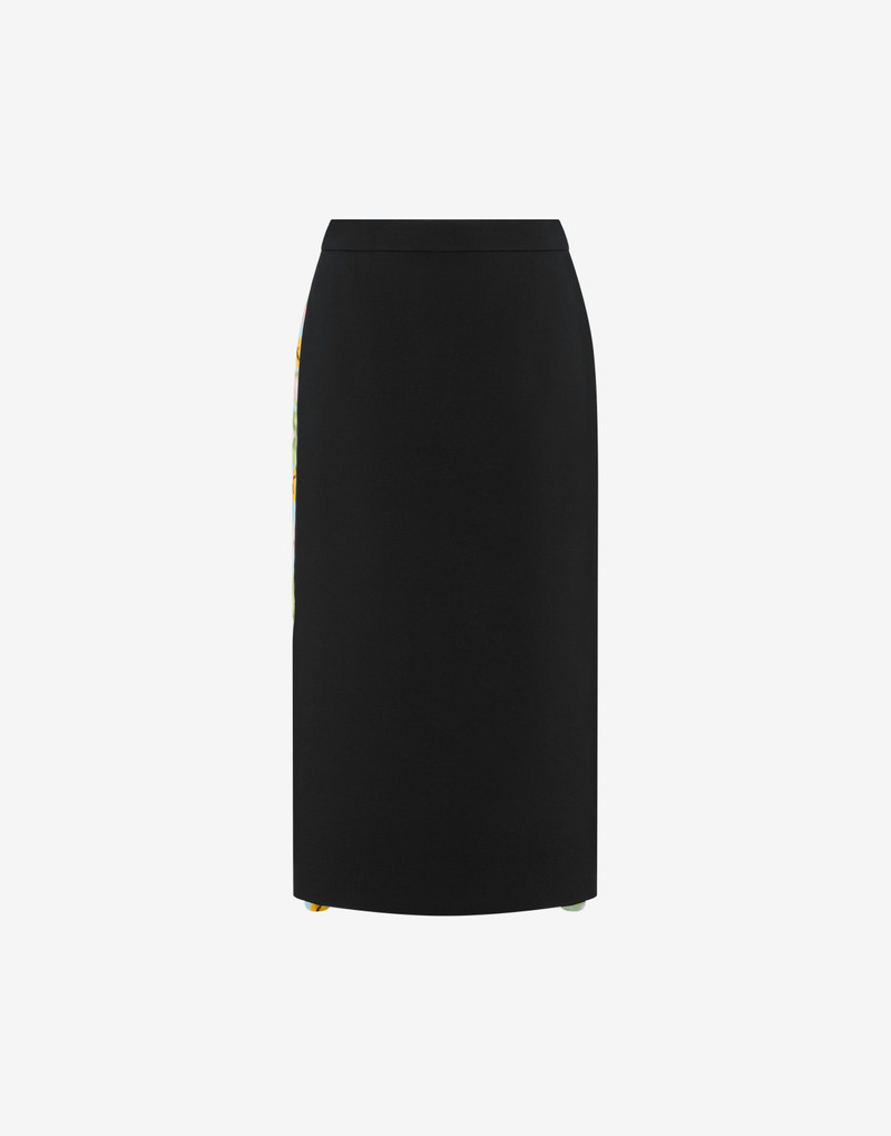 CRÊPE AND SATIN SKIRT - 1