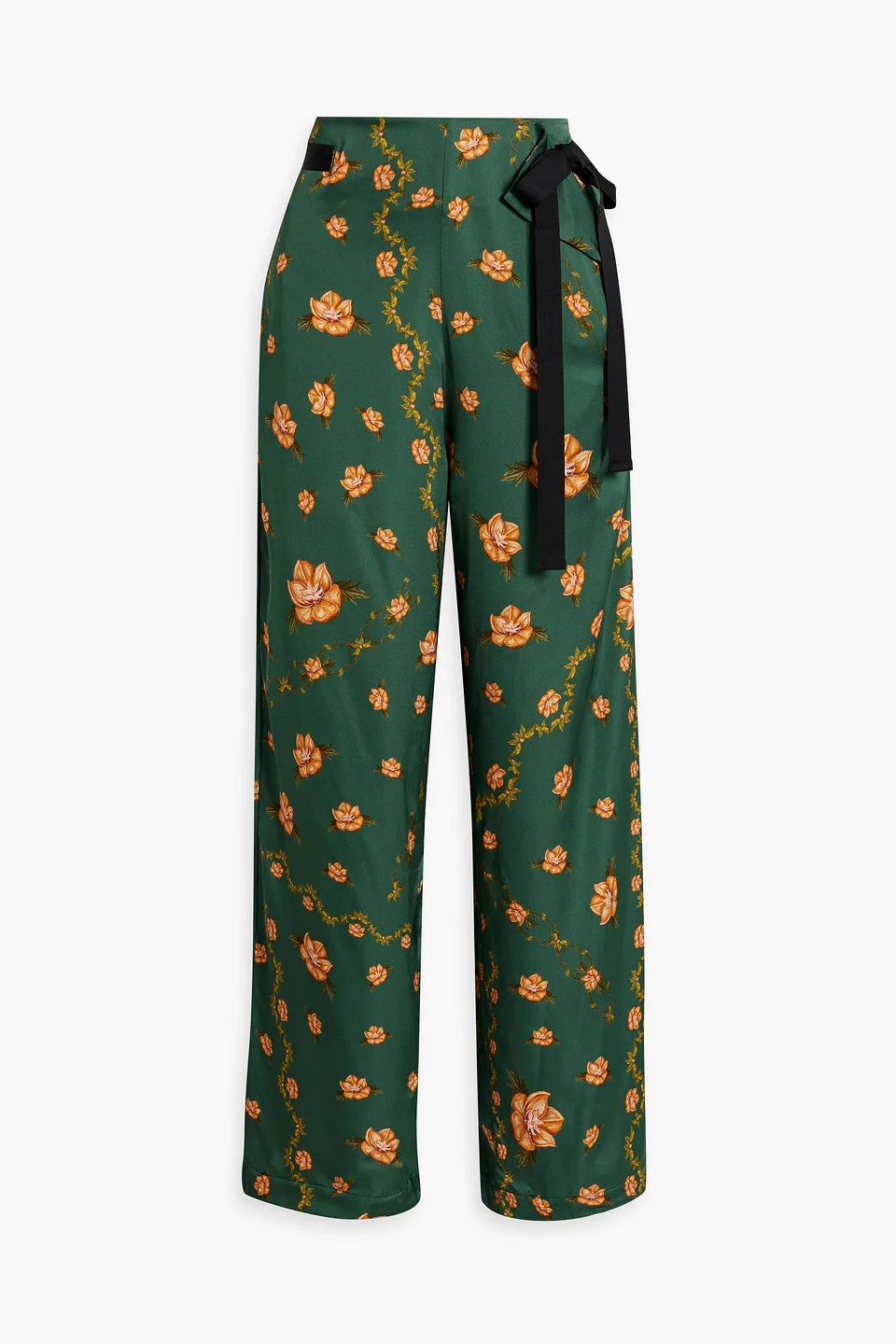 Memoria Esoterico floral-print satin straight-leg pants - 1
