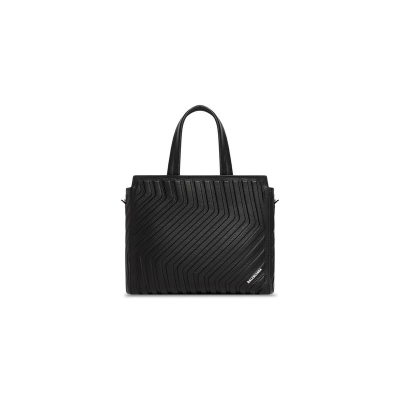 Men's Car Zipped Small East-west Tote Bag  in Black 1