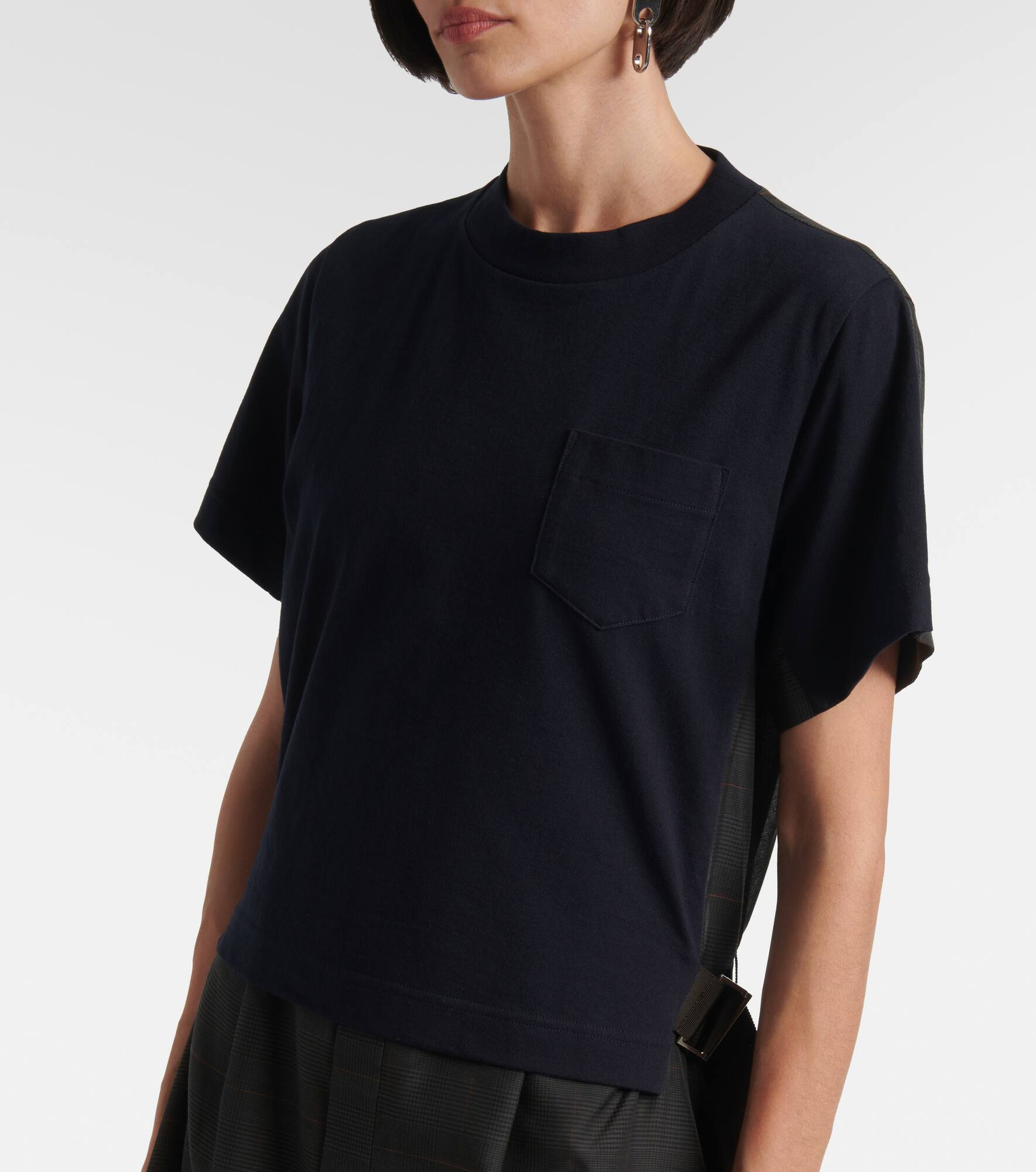 Jersey-paneled midi dress - 4
