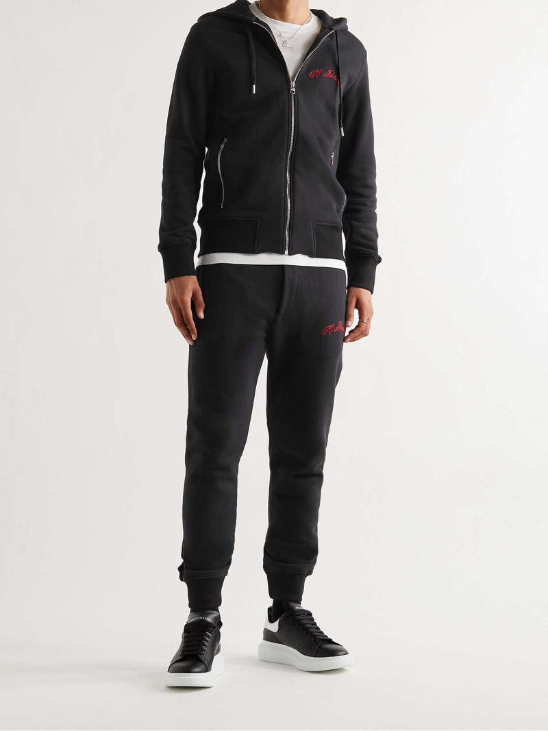 Alexander McQueen Slim-Fit Logo-Embroidered Loopback Cotton-Jersey Hoodie outlook