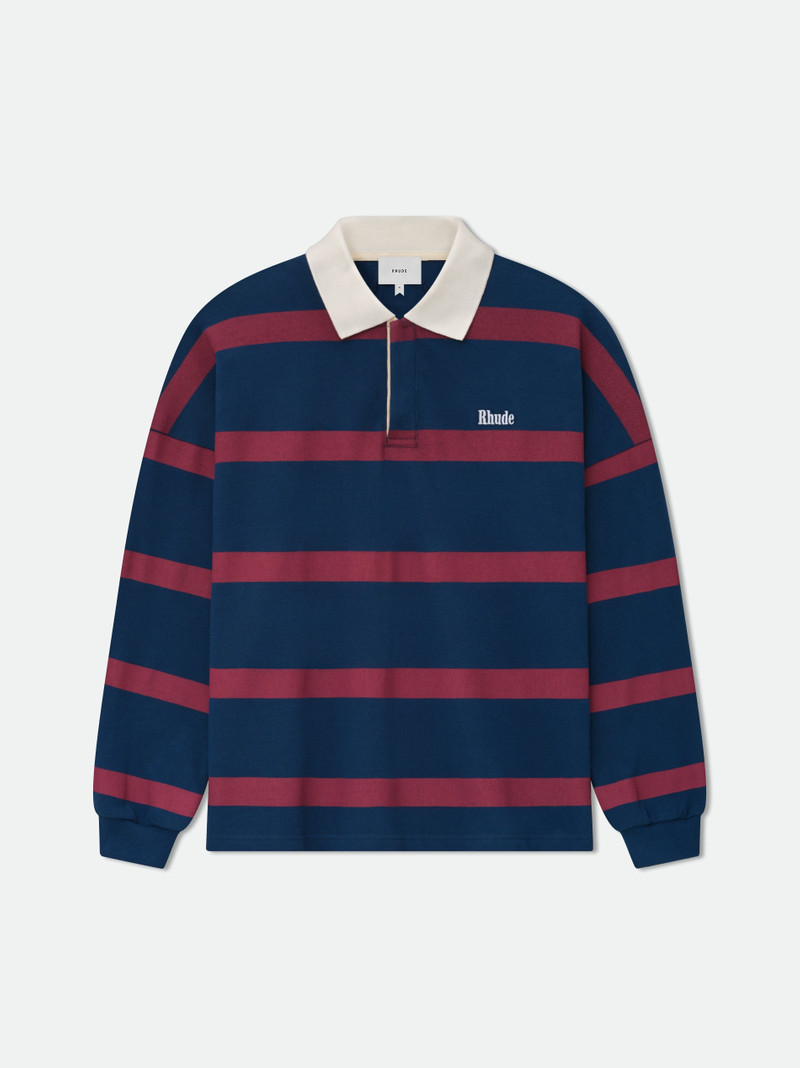 STRIPED LS PIQUE POLO 1