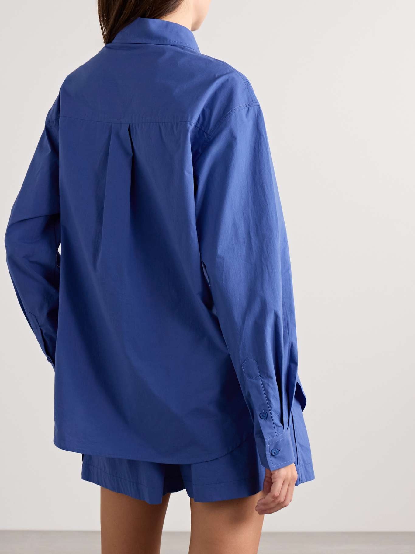 Cotton-poplin shirt Cobalt blue - 4