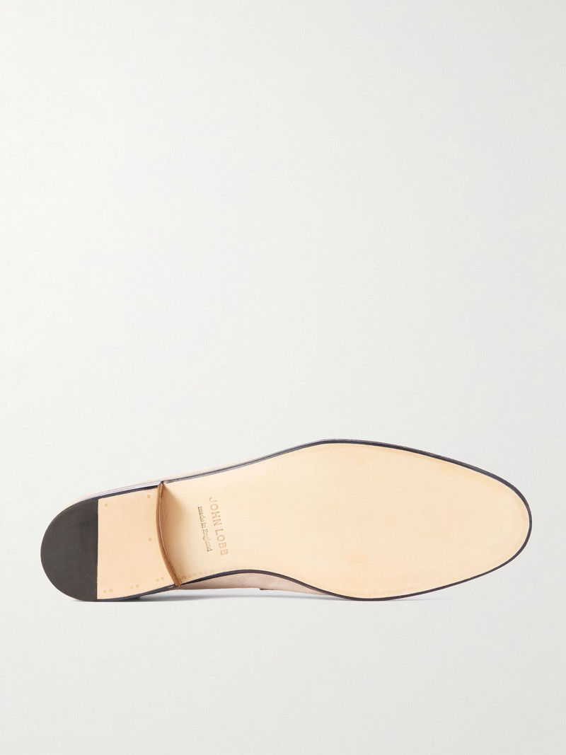 John Lobb James Suede Penny Loafers Neutral outlook