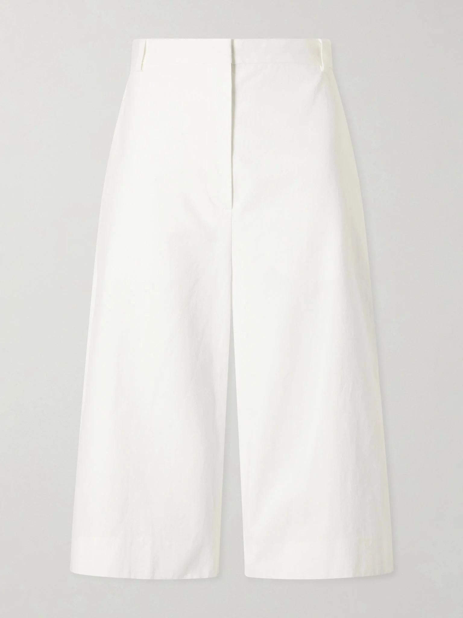 Falk cotton and cashmere-blend drill knee-lenght shorts White - 1