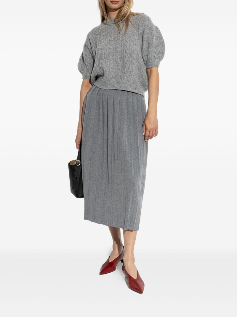 LISA YANG cable-knit puff-sleeve sweater outlook