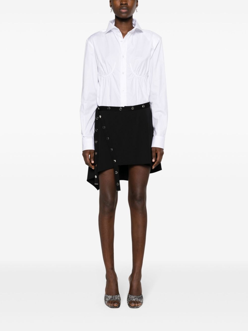 press-stud asymmetric miniskirt - 2