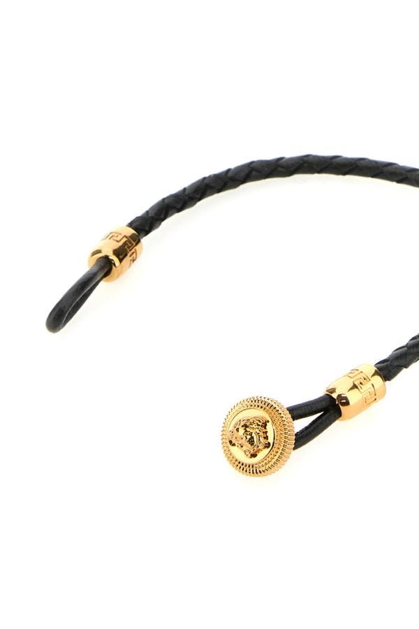 Black leather Medusa Biggie bracelet - 3