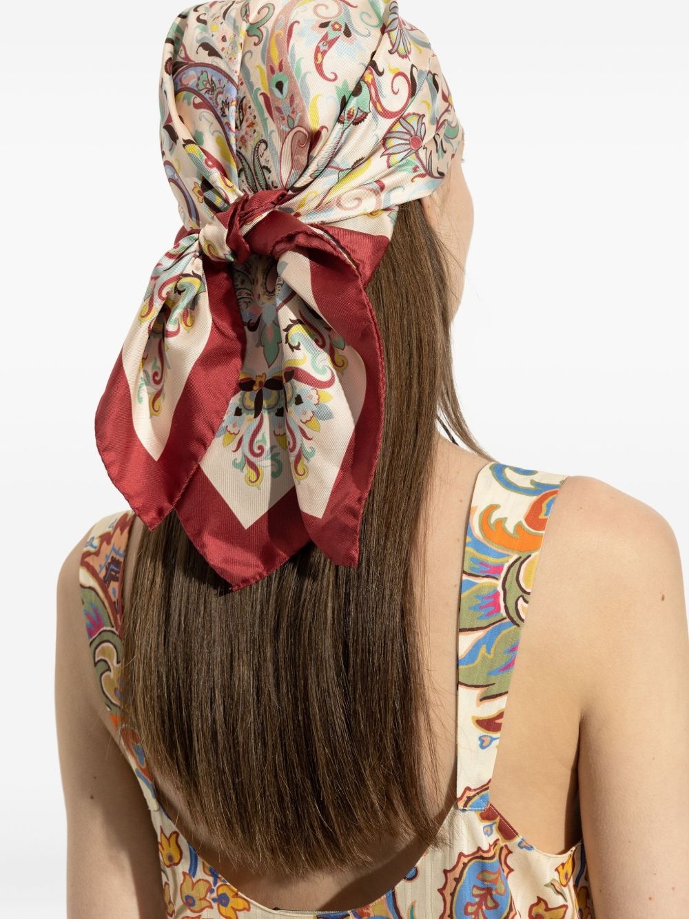 paisley-print silk scarf - 4