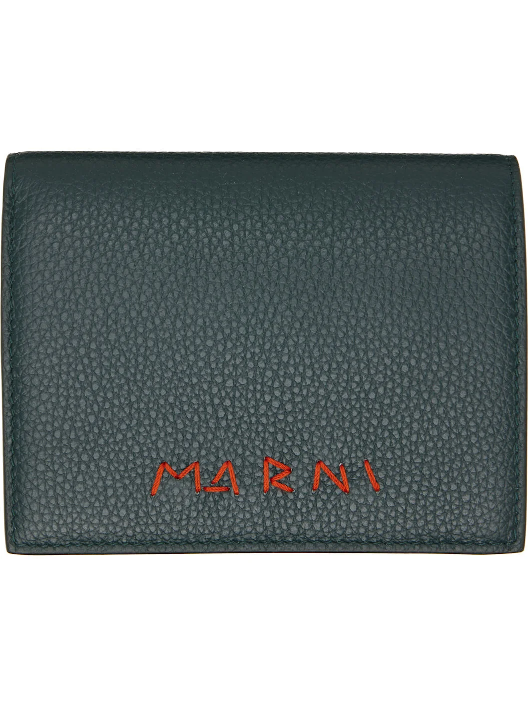 Green 'Marni Mending' Leather Bifold Wallet - 1