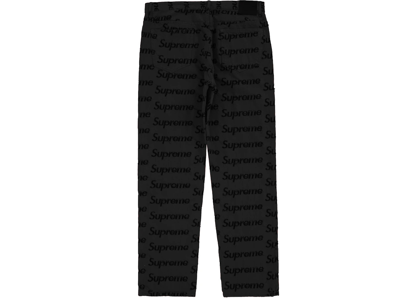 Supreme Frayed Logos Regular Jean Black - 2