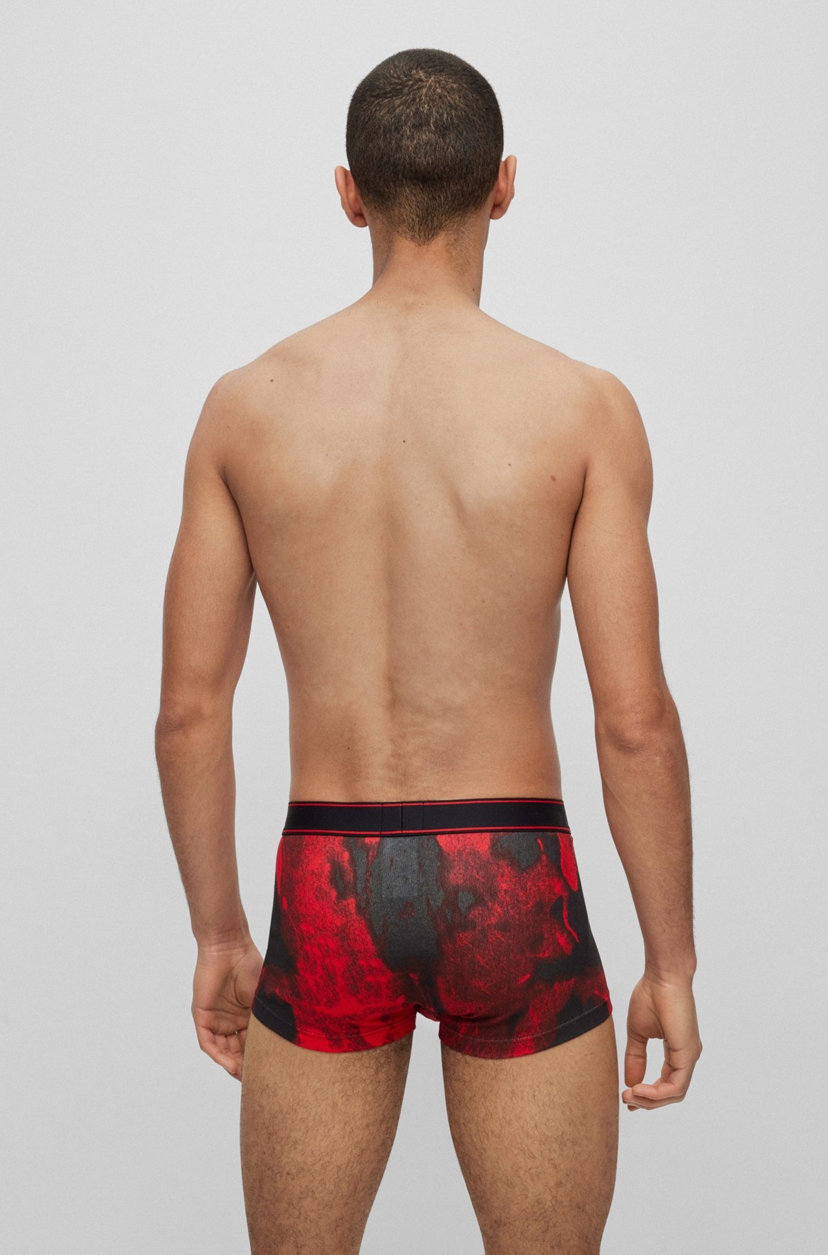 STRETCH-COTTON REGULAR-RISE TRUNKS WITH SEASONAL PRINT - 3